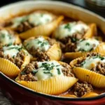 Beef-Stuffed Shells with Creamy Ricotta Filling
