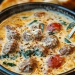 Rustic Creamy Parmesan Sausage Soup