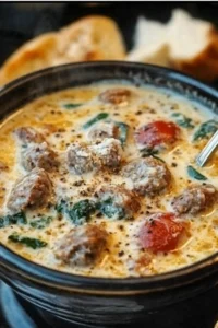 Rustic Creamy Parmesan Sausage Soup