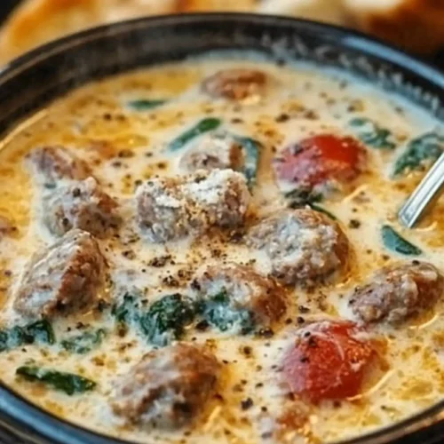 Rustic Creamy Parmesan Sausage Soup