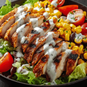 BBQ Chicken Skewer Salad