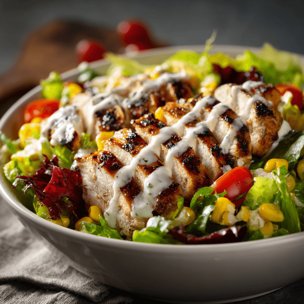 easy BBQ Chicken Skewer Salad